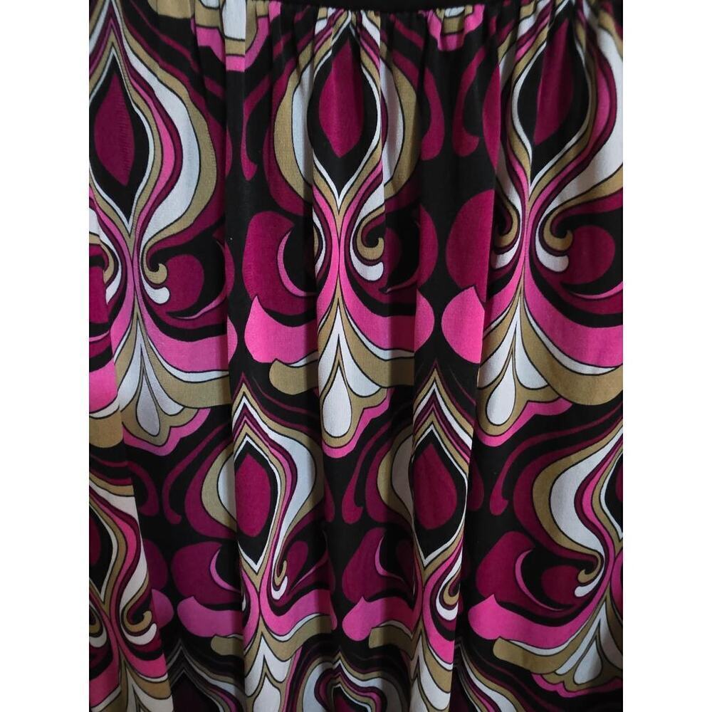 Love Me Kiss Me USA Retro Print Mini Dress Pink Black Geometric Size M - Picture 4 of 5